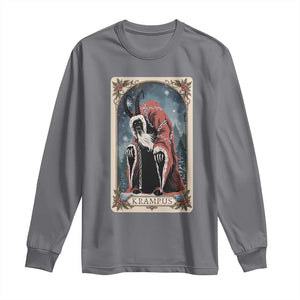 Christmas Krampus Long Sleeve Shirt Tarot Card Xmas Horror Ugly Sweater Evil Pajama TS10 Charcoal Print Your Wear