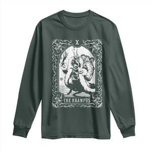 Christmas Krampus Long Sleeve Shirt The Krampus Tarot Card Goth Xmas TS10 Dark Forest Green Print Your Wear