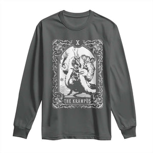 Christmas Krampus Long Sleeve Shirt The Krampus Tarot Card Goth Xmas TS10 Dark Heather Print Your Wear