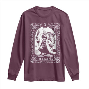 Christmas Krampus Long Sleeve Shirt The Krampus Tarot Card Goth Xmas TS10 Maroon Print Your Wear