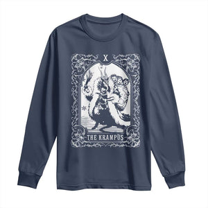 Christmas Krampus Long Sleeve Shirt The Krampus Tarot Card Goth Xmas TS10 Navy Print Your Wear