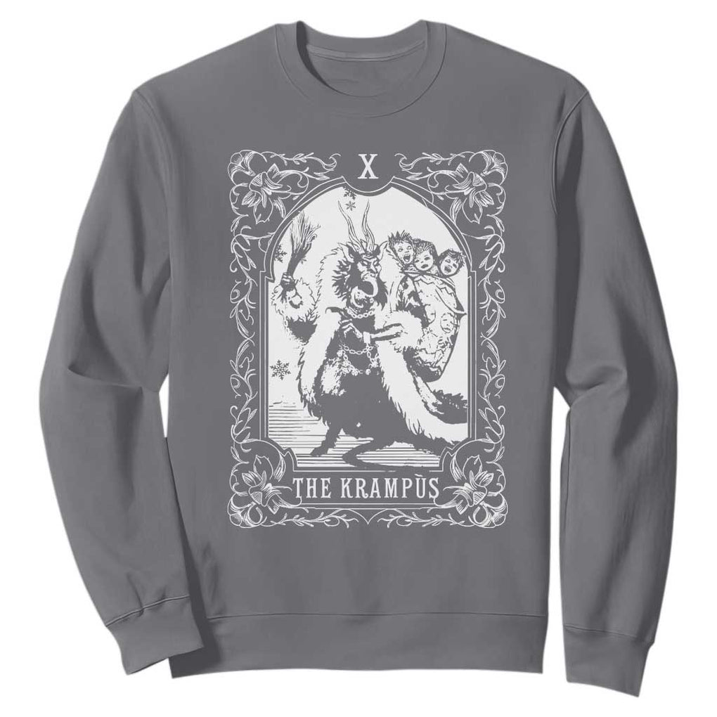 Christmas Krampus Sweatshirt The Krampus Tarot Card Goth Xmas TS10 Charcoal Print Your Wear