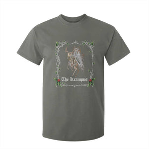 Christmas Krampus T Shirt For Kid Goth Xmas Krampus Reindeer Skull Ugly Sweater Evil Pajama TS10 Military Green Print Your Wear