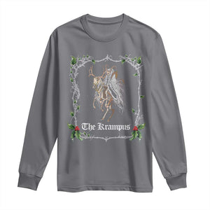 Christmas Krampus Long Sleeve Shirt Goth Xmas Krampus Reindeer Skull Ugly Sweater Evil Pajama TS10 Charcoal Print Your Wear