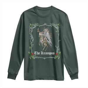 Christmas Krampus Long Sleeve Shirt Goth Xmas Krampus Reindeer Skull Ugly Sweater Evil Pajama TS10 Dark Forest Green Print Your Wear