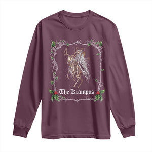 Christmas Krampus Long Sleeve Shirt Goth Xmas Krampus Reindeer Skull Ugly Sweater Evil Pajama TS10 Maroon Print Your Wear