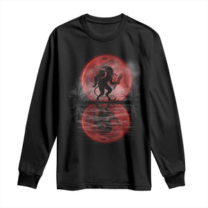 Christmas Krampus Long Sleeve Shirt Scary Horror Goth Xmas Blood Moon Ugly Sweater Evil Pajama TS10 Black Print Your Wear