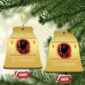 Krampus Christmas Ornament Goth Xmas Gruss Von Krampus Ugly Christmas Sweater Evil Pajama TS10 Bell Flake Gold Print Your Wear