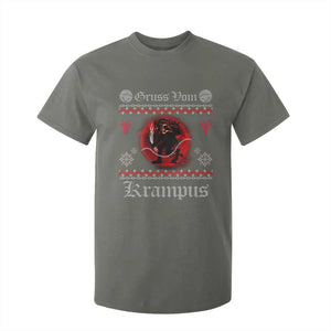 Christmas Krampus T Shirt For Kid Goth Xmas Gruss Von Krampus Ugly Christmas Sweater Evil Pajama TS10 Military Green Print Your Wear