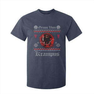 Christmas Krampus T Shirt For Kid Goth Xmas Gruss Von Krampus Ugly Christmas Sweater Evil Pajama TS10 Navy Print Your Wear