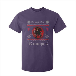 Christmas Krampus T Shirt For Kid Goth Xmas Gruss Von Krampus Ugly Christmas Sweater Evil Pajama TS10 Purple Print Your Wear