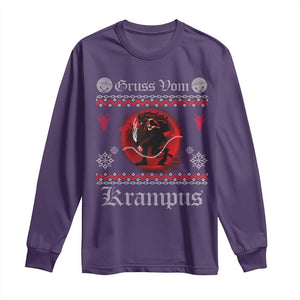 Christmas Krampus Long Sleeve Shirt Goth Xmas Gruss Von Krampus Ugly Christmas Sweater Evil Pajama TS10 Purple Print Your Wear