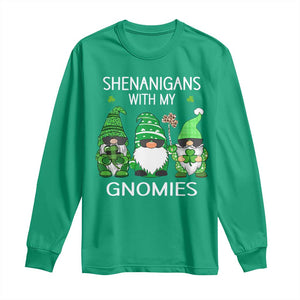 Lucky St Patricks Day Gnomes Long Sleeve Shirt Shamrock Leopard Gnome Irish TS10 Irish Green Print Your Wear