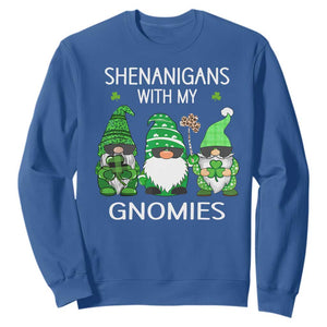 Lucky St Patricks Day Gnomes Sweatshirt Shamrock Leopard Gnome Irish TS10 Royal Blue Print Your Wear