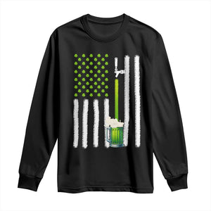 St. Patricks Day Irish Beer American Flag Long Sleeve Shirt Brewery Craft Beer TS10 Black Print Your Wear