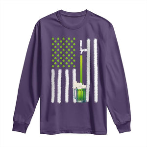 St. Patricks Day Irish Beer American Flag Long Sleeve Shirt Brewery Craft Beer TS10 Purple Print Your Wear