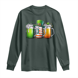 Irish Beer Long Sleeve Shirt Ireland St Patricks Day Drinking Party TS10 Dark Forest Green Print Your Wear