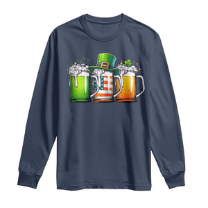 Irish Beer Long Sleeve Shirt Ireland St Patricks Day Drinking Party TS10 Navy Print Your Wear