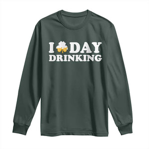 St Patricks Day Irish Beer Long Sleeve Shirt Funny Drinking Party TS10 Dark Forest Green Print Your Wear