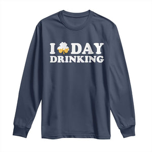 St Patricks Day Irish Beer Long Sleeve Shirt Funny Drinking Party TS10 Navy Print Your Wear