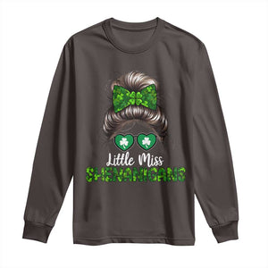 Little Miss Shenanigans St Patricks Day Long Sleeve Shirt Kids Girls Toddler TS10 Dark Chocolate Print Your Wear