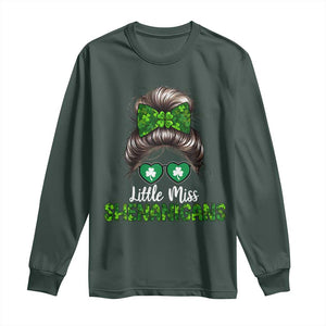 Little Miss Shenanigans St Patricks Day Long Sleeve Shirt Kids Girls Toddler TS10 Dark Forest Green Print Your Wear