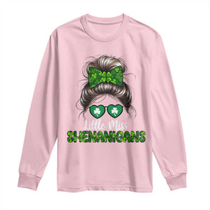 Little Miss Shenanigans St Patricks Day Long Sleeve Shirt Kids Girls Toddler TS10 Light Pink Print Your Wear