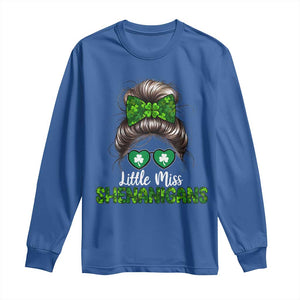 Little Miss Shenanigans St Patricks Day Long Sleeve Shirt Kids Girls Toddler TS10 Royal Blue Print Your Wear