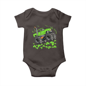 Boys St Patricks Day Lucky Monster Truck Baby Onesie TS10 Dark Chocolate Print Your Wear