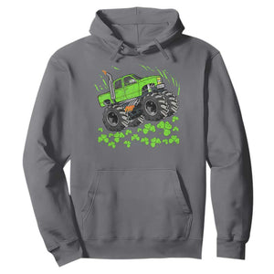 Boys St Patricks Day Lucky Monster Truck Hoodie TS10 Charcoal Print Your Wear