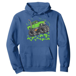 Boys St Patricks Day Lucky Monster Truck Hoodie TS10 Royal Blue Print Your Wear
