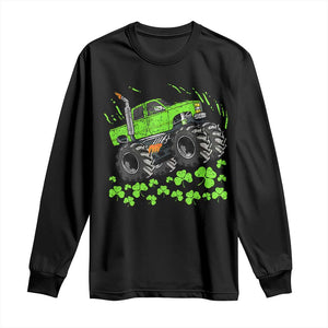 Boys St Patricks Day Lucky Monster Truck Long Sleeve Shirt TS10 Black Print Your Wear