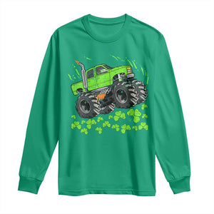 Boys St Patricks Day Lucky Monster Truck Long Sleeve Shirt TS10 Irish Green Print Your Wear