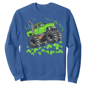 Boys St Patricks Day Lucky Monster Truck Sweatshirt TS10 Royal Blue Print Your Wear