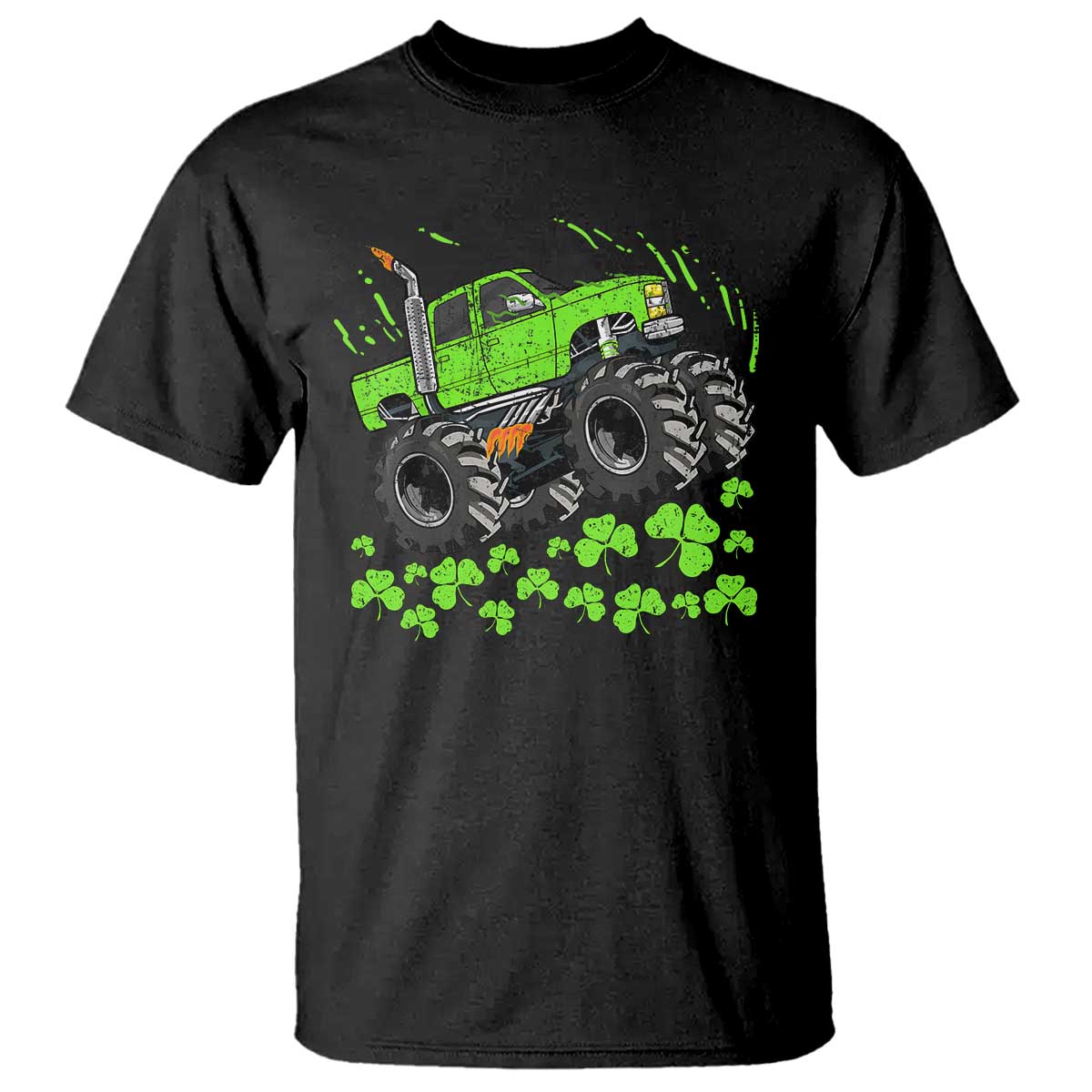 Boys St Patricks Day Lucky Monster Truck T Shirt TS10 Black Print Your Wear