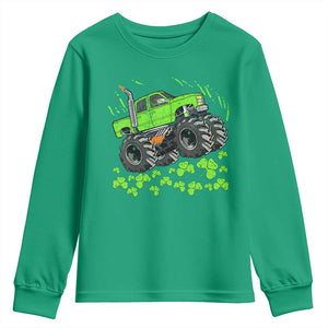 Boys St Patricks Day Lucky Monster Truck Youth Sweatshirt TS10 Irish Green Print Your Wear