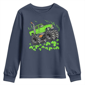Boys St Patricks Day Lucky Monster Truck Youth Sweatshirt TS10 Navy Print Your Wear