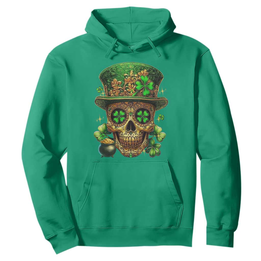 Sugar Skull St Patrick Day Hoodie De Los Muertos Lucky Shamrock TS10 Irish Green Print Your Wear