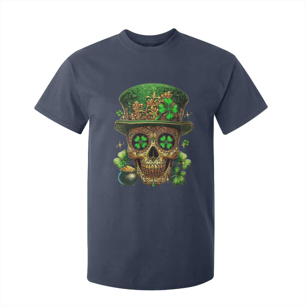 Sugar Skull St Patrick Day T Shirt For Kid De Los Muertos Lucky Shamrock TS10 Navy Print Your Wear