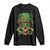 Sugar Skull St Patrick Day Long Sleeve Shirt De Los Muertos Lucky Shamrock TS10 Black Print Your Wear