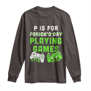 Video Game Controller Irish Gamer Boys St Patricks Day Long Sleeve Shirt TS10 Dark Chocolate Print Your Wear