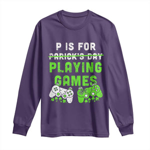 Video Game Controller Irish Gamer Boys St Patricks Day Long Sleeve Shirt TS10 Purple Print Your Wear