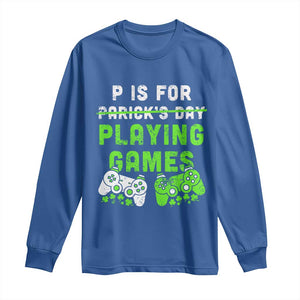 Video Game Controller Irish Gamer Boys St Patricks Day Long Sleeve Shirt TS10 Royal Blue Print Your Wear