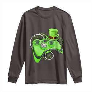 Irish Video Game Controller St Patrick Day Gamer Long Sleeve Shirt TS10 Dark Chocolate Print Your Wear