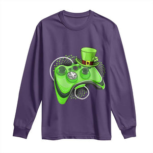 Irish Video Game Controller St Patrick Day Gamer Long Sleeve Shirt TS10 Purple Print Your Wear