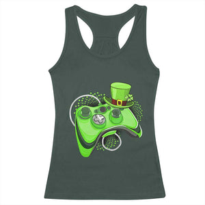 Irish Video Game Controller St Patrick Day Gamer Racerback Tank Top TS10 Dark Forest Green Print Your Wear