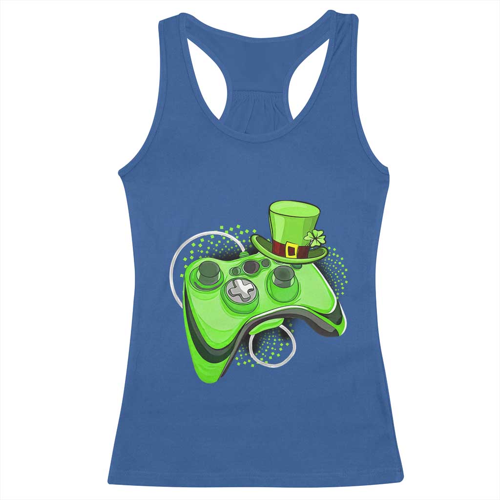 Irish Video Game Controller St Patrick Day Gamer Racerback Tank Top TS10 Royal Blue Print Your Wear
