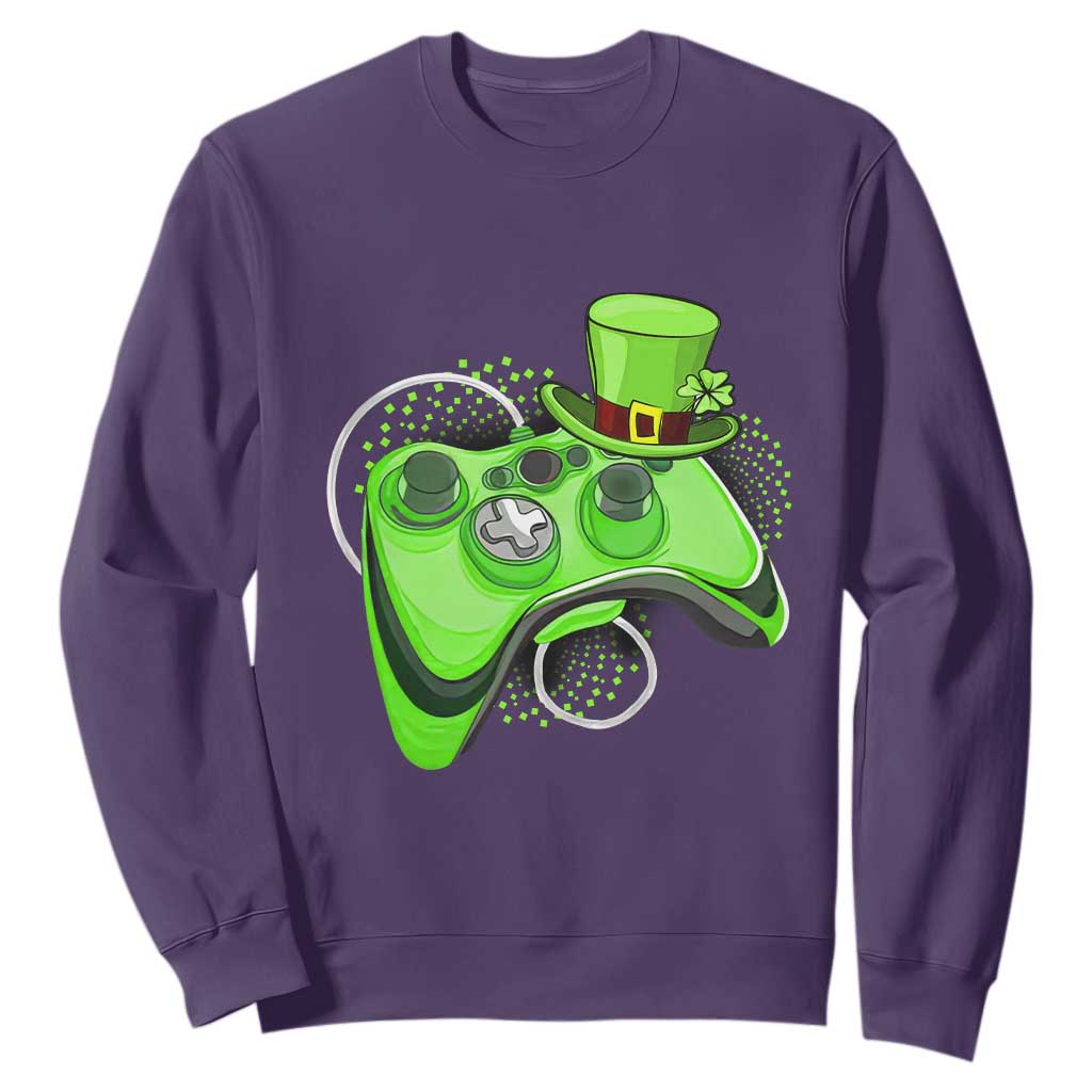 Irish Video Game Controller St Patrick Day Gamer Sweatshirt TS10 Purple Print Your Wear