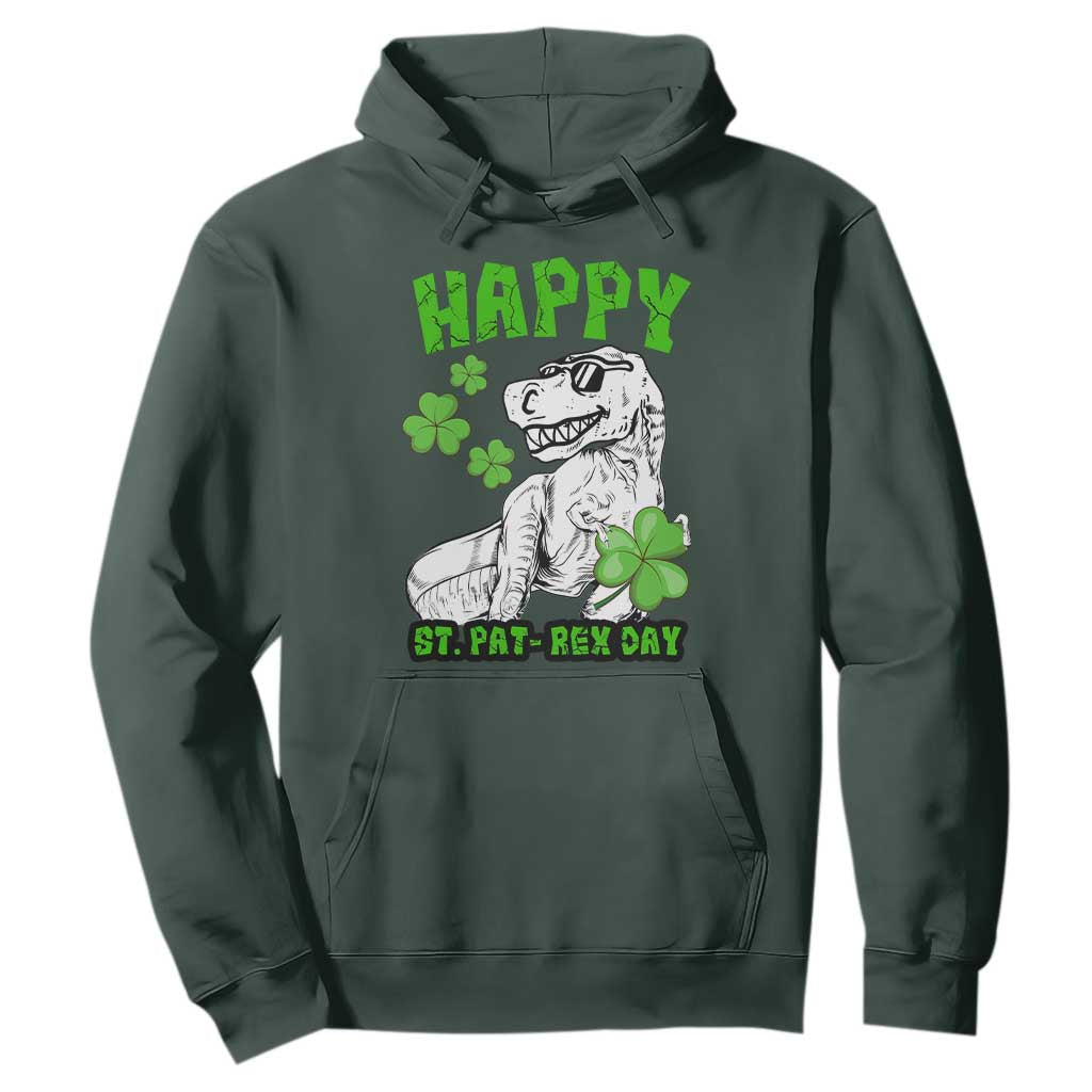 Dinosaur St Patricks Day Hoodie Irish Boy School Toddler TS10 Dark Forest Green Print Your Wear