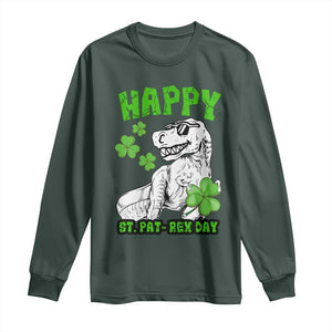 Dinosaur St Patricks Day Long Sleeve Shirt Irish Boy School Toddler TS10 Dark Forest Green Print Your Wear